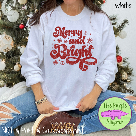 Merry and Bright Snowflakes | Simple Distressed Red Christmas Design 0825 (d2f DS)