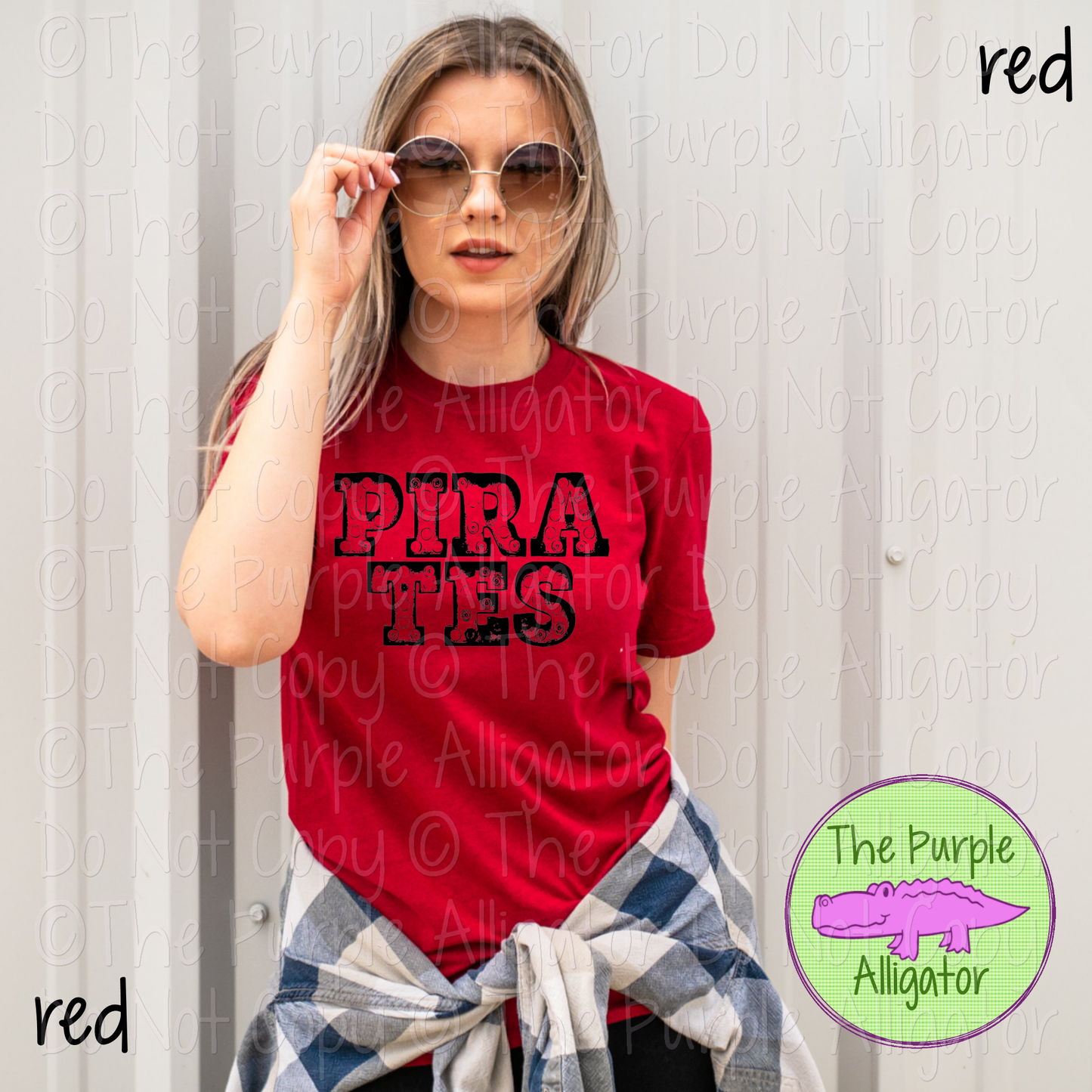 Pirates Messy Marquee Mascot School Spirit Wear Team Gear - CHOOSE YOUR DESIGN COLOR - 0425 (d2f TPA)