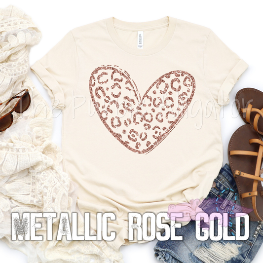 Leopard Heart Metallic Rose Gold (rg SCA)