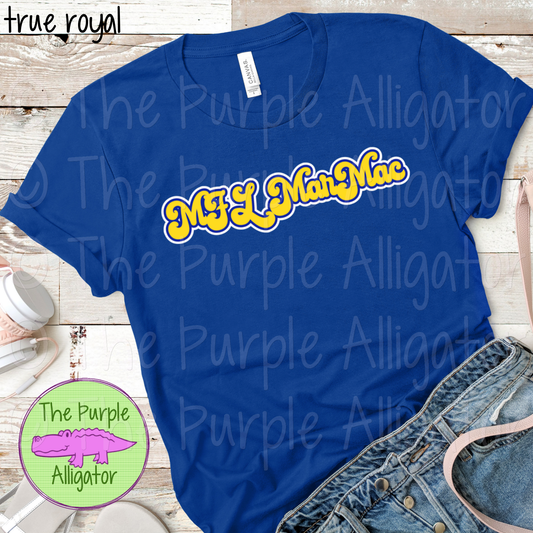 MFL MarMac Retro Bubble | 70s Style Script Spirit Wear Design - CHOOSE YOUR DESIGN COLORS (d2f TPA)