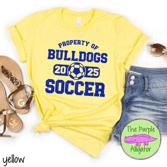 Bulldogs Soccer SC44 Mascot School Spirit - CHOOSE YOUR DESIGN COLOR (d2f TPA)