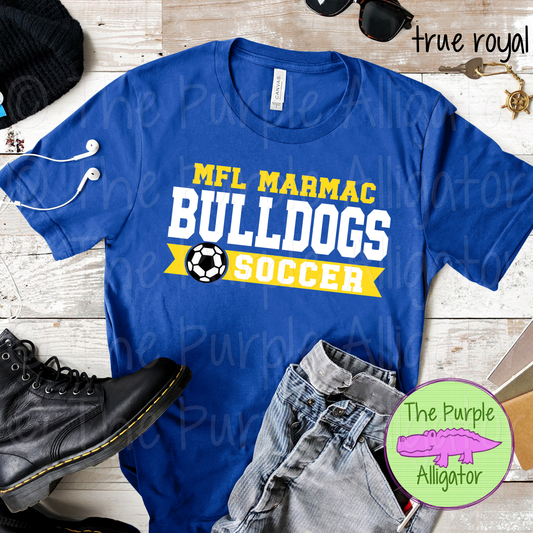 MFL MarMac Bulldogs Soccer SC6 Mascot School Spirit - CHOOSE YOUR DESIGN COLORS (d2f TPA)