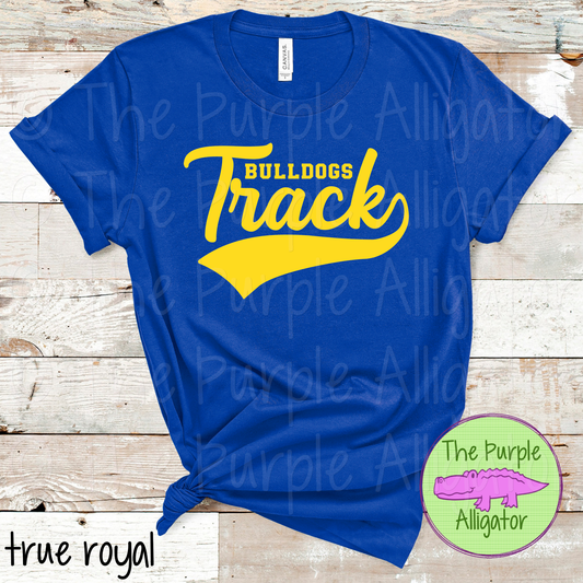 Bulldogs Track SC16 Mascot School Spirit - CHOOSE YOUR DESIGN COLOR (d2f TPA)