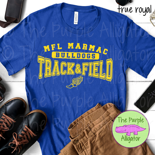 MFL MarMac Bulldogs Track & Field SC3 Mascot School Spirit - CHOOSE YOUR DESIGN COLOR (d2f TPA)