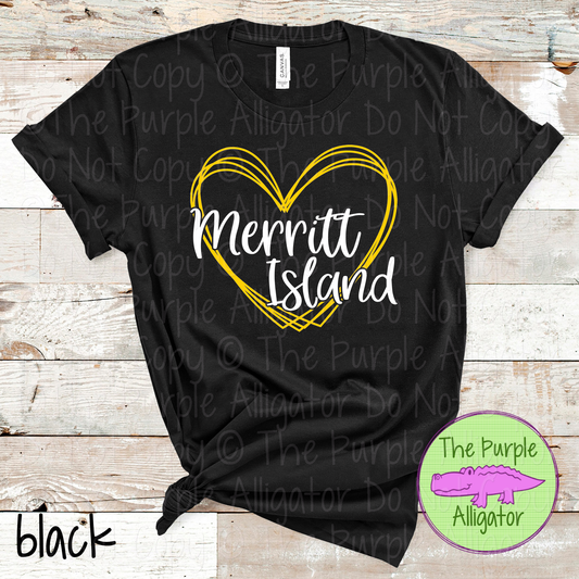 Merritt Island Heart Frame | Custom Two-Color School & Mascot Spirit Wear 1026 TPA