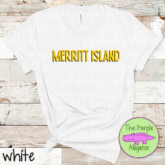 Merritt Island NF Two-Tone Offset Spirit Design | Bold Two-Color Offset Text Design | CHOOSE YOUR DESIGN COLORS 0825 (d2f TPA)