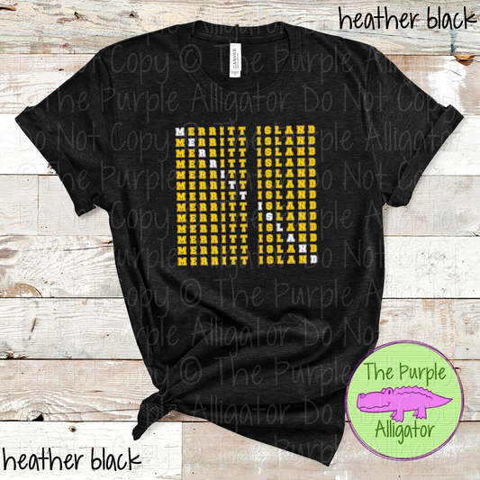 Merritt Island 2 Color Stack Design | Custom Spirit Wear for Teachers, Students & Fans - CHOOSE YOUR DESIGN COLORS - 0725 (d2f TPA)