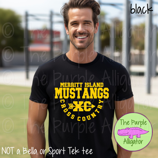 Merritt Island Mustangs Cross Country SC20 Mascot School Spirit Wear Team Swag - CHOOSE YOUR DESIGN COLOR (d2f TPA)