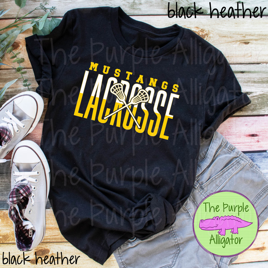 Mustangs Lacrosse SC19 Mascot School Spirit - CHOOSE YOUR DESIGN COLORS (d2f TPA)