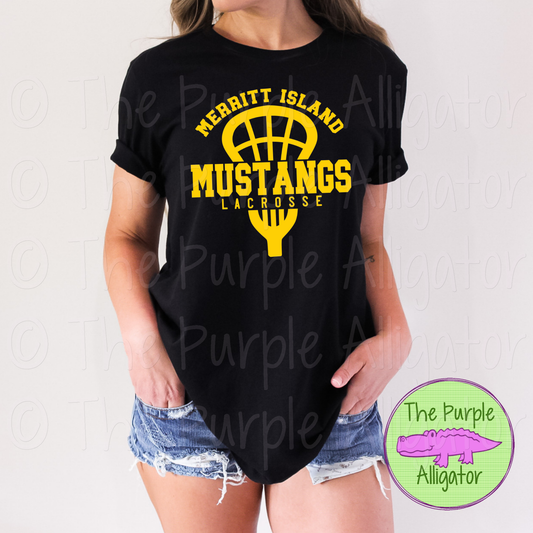 Merritt Island Mustangs Lacrosse SC20 Mascot School Spirit - CHOOSE YOUR DESIGN COLOR (d2f TPA)