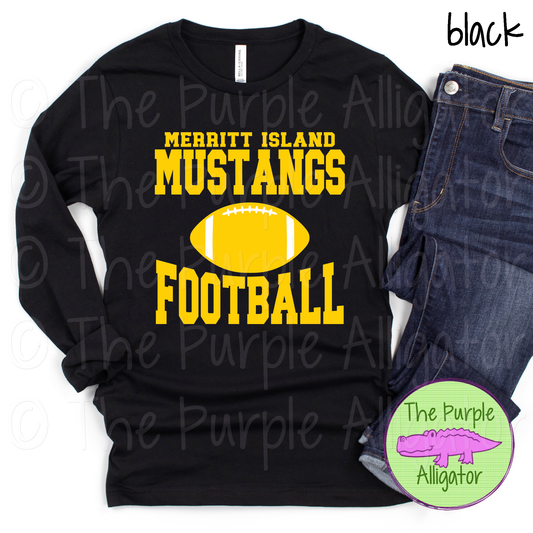 Merritt Island Mustangs Football SC3 Mascot School Spirit - CHOOSE YOUR DESIGN COLOR (d2f TPA)