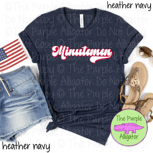 Minutemen B-Retro | Custom Retro Mascot Spirit Wear for Fans & Teams - CHOOSE YOUR DESIGN COLORS 0725 (d2f TPA)