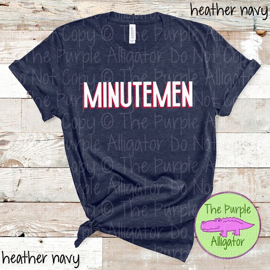 Minutemen NF Two-Tone Offset Spirit Design | Bold Two-Color Offset Text Design | CHOOSE YOUR DESIGN COLORS 0825 (d2f TPA)