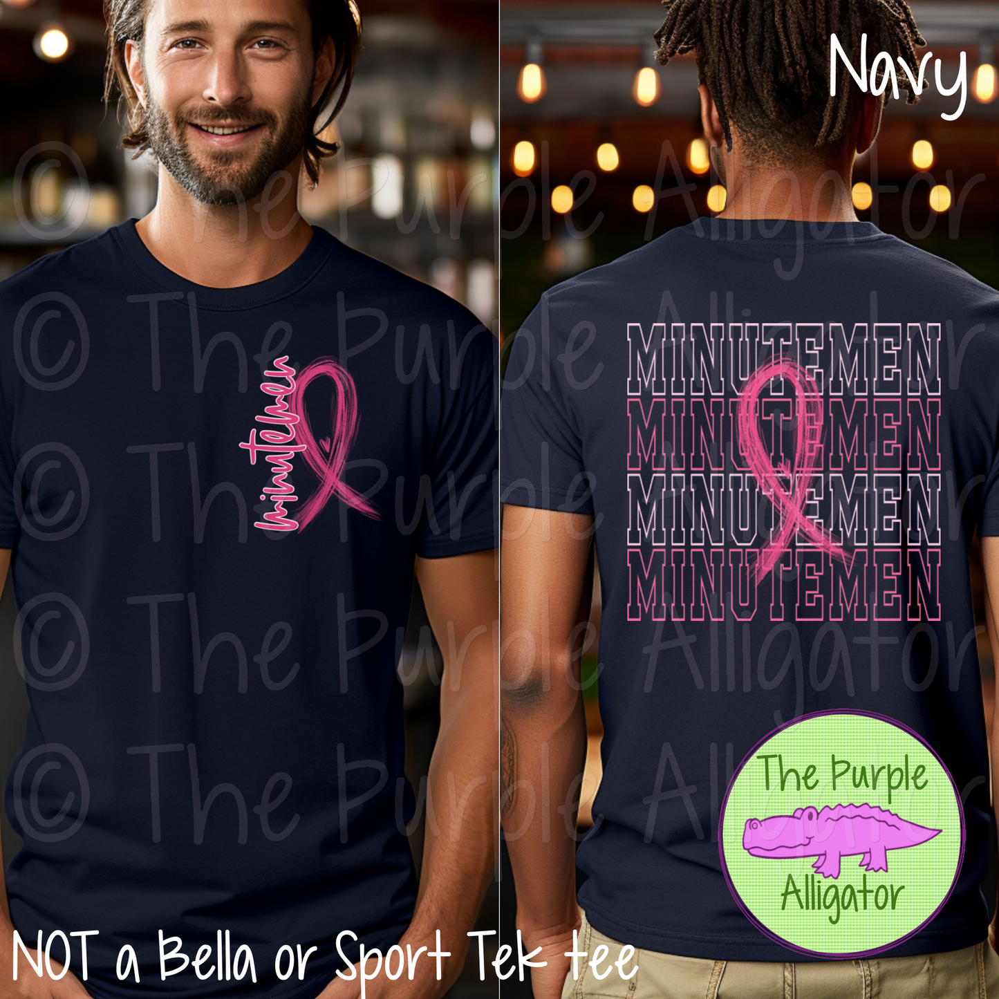 Minutemen Stacked Pink Ribbon Front/Back (d2f SWD)