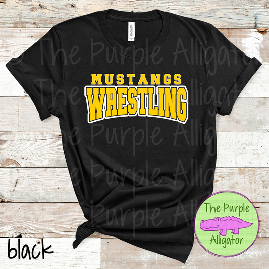 Mustangs Wrestling SC18 Mascot School Spirit - CHOOSE YOUR DESIGN COLORS (d2f TPA)