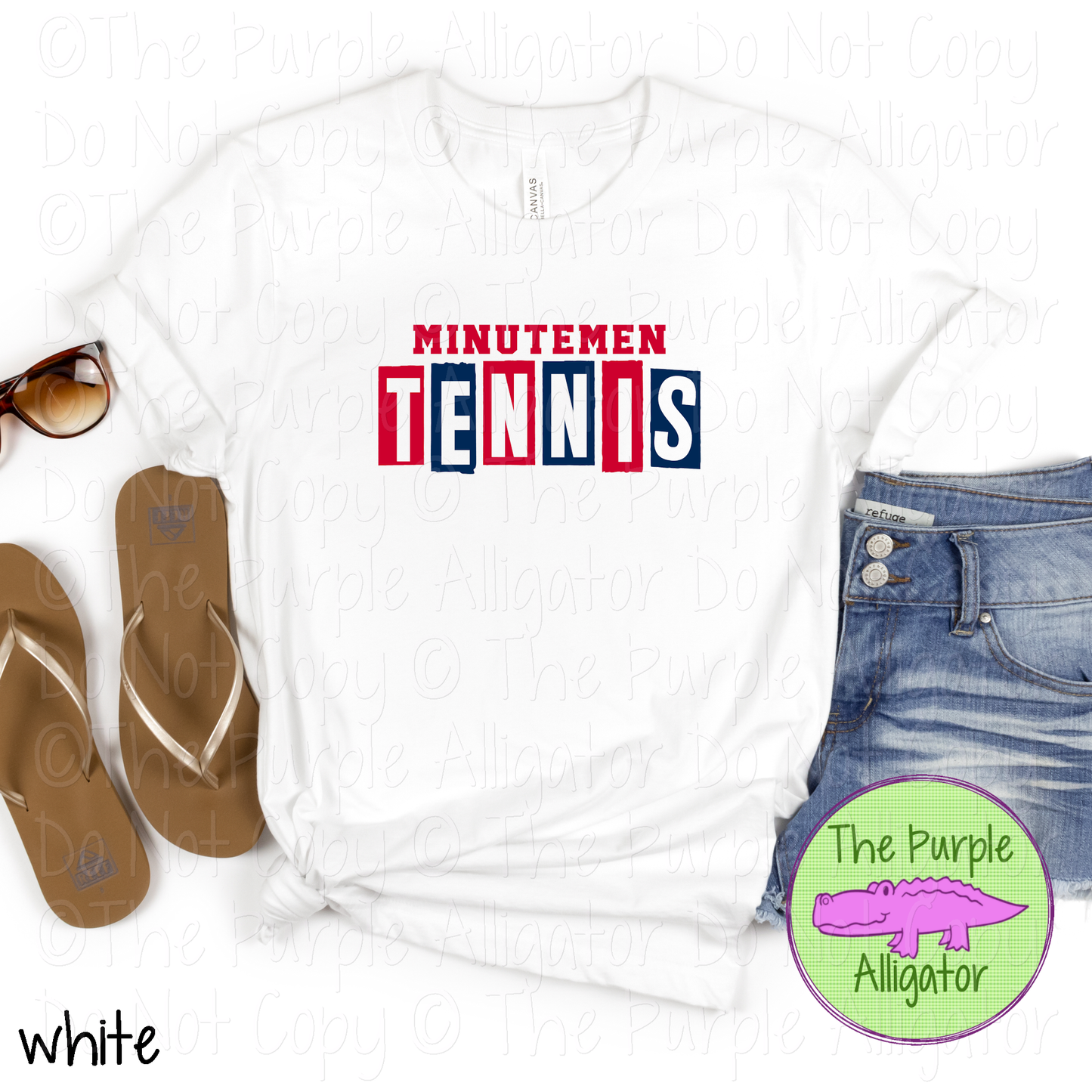 Minutemen Tennis Halftime – The Halftime Series Custom Two-Color Mascot Tennis Spirit Wear 0626 TPA