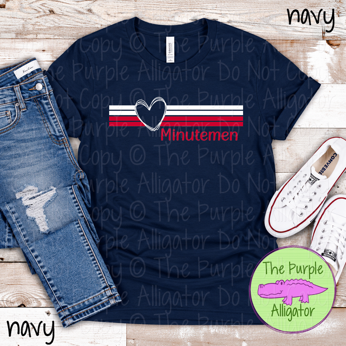 Minutemen Heartline – Custom Spirit Wear Mascot Apparel 0926 TPA