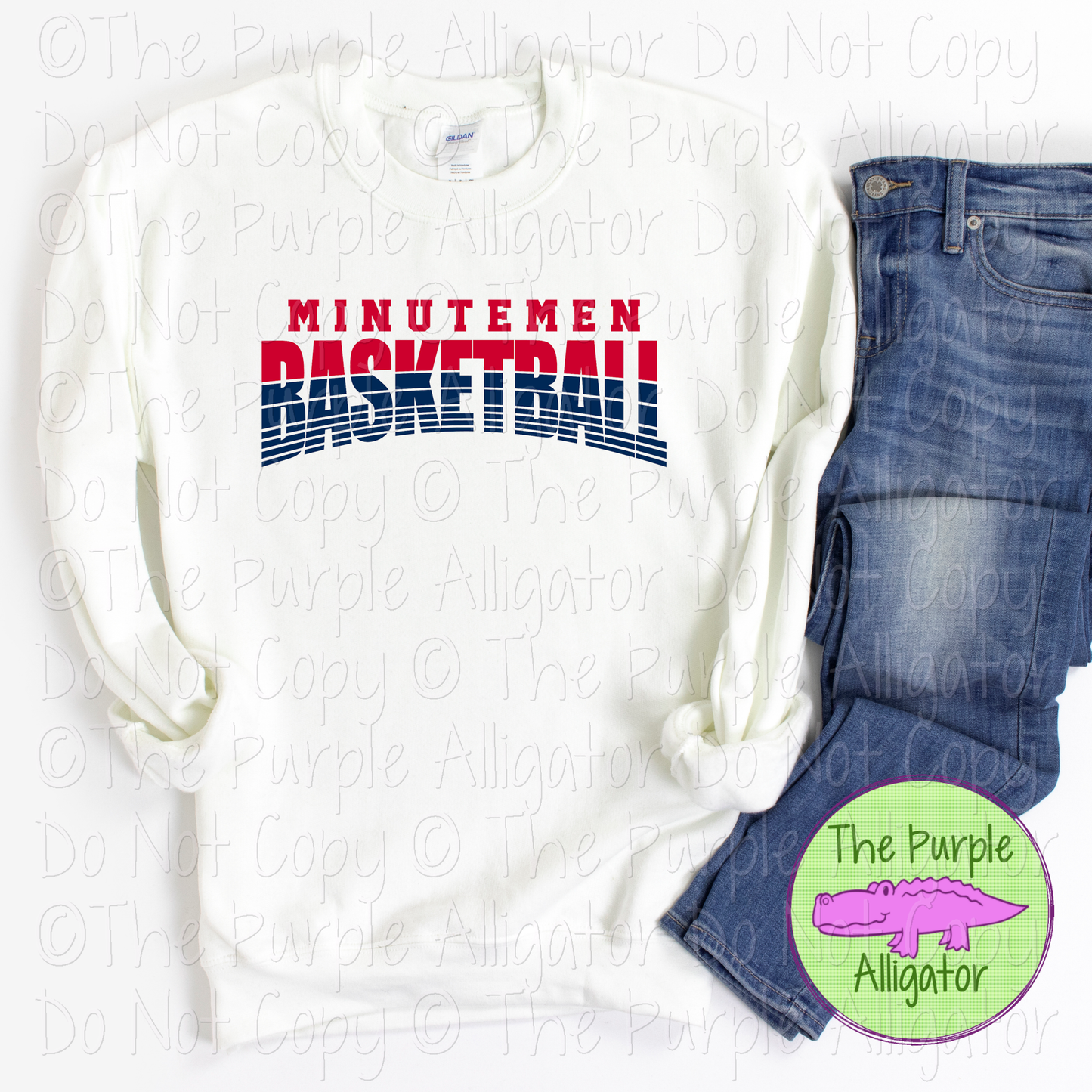 Minutemen Basketball 40 - Vintage Arch Custom Basketball Spirit Wear Mascot Apparel 0624 TPA