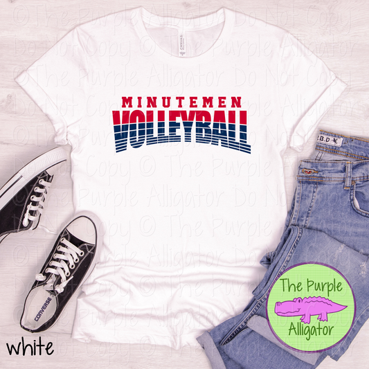 Minutemen Volleyball 38 - Vintage Arch Custom Volleyball Spirit Wear Mascot Apparel 0626 TPA