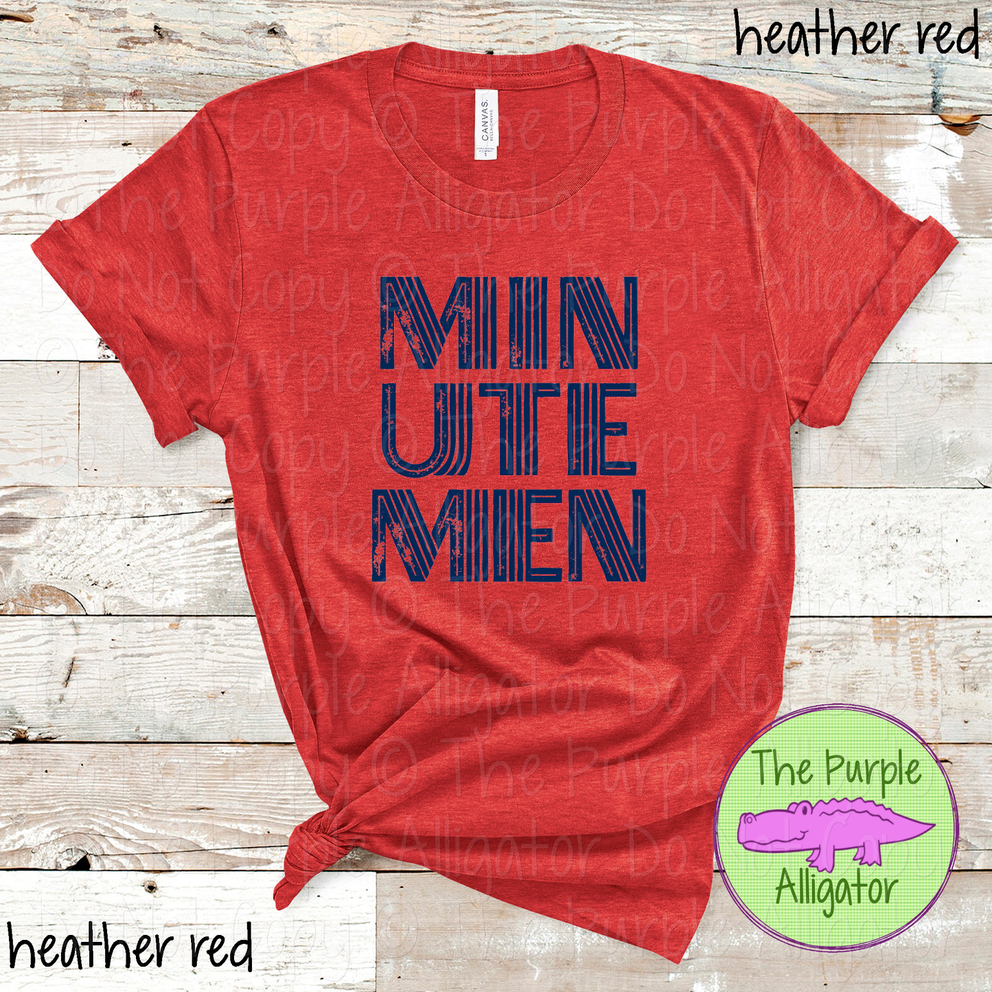 Minutemen Inline Edge - The Grunge Series - Mascot Spirit Wear Distressed Block Athletic Fan Apparel 0824 TPA