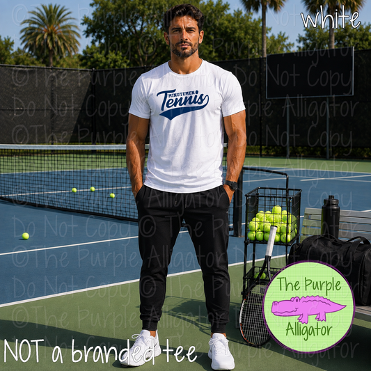 Minutemen Tennis 15 – Classic Swash Custom Tennis Spirit Wear Mascot Apparel 1026 TPA