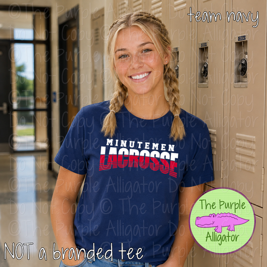Minutemen Lacrosse 1 - Vintage Arch Custom Lacrosse Spirit Wear Mascot Apparel 1026 TPA