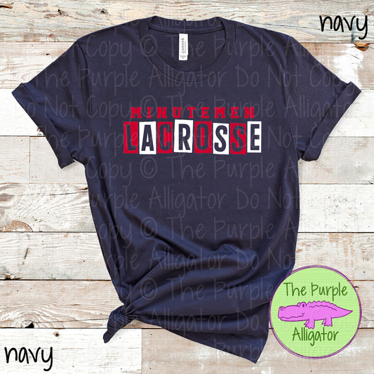 Minutemen Lacrosse Halftime – The Halftime Series Custom Two-Color Mascot Lacrosse Spirit Wear 0626 TPA