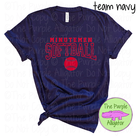 Minutemen Softball 42 - Custom Softball Team Spirit Wear Mascot Apparel 0726 TPA