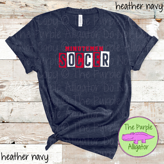 Minutemen Soccer Halftime – The Halftime Series Custom Two-Color Mascot Soccer Spirit Wear 0626 TPA