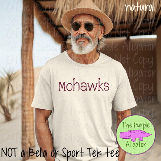 Mohawks Distorted | Bold Brush Stroke Spirit Wear Design – Rough Distorted Mascot Style | CHOOSE YOUR TEXT COLOR - 0825 (d2f TPA)