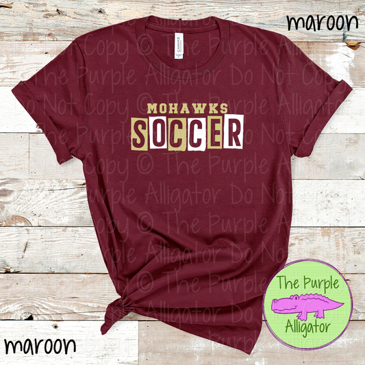 Mohawks Soccer Halftime – The Halftime Series Custom Two-Color Mascot Soccer Spirit Wear 0626 TPA