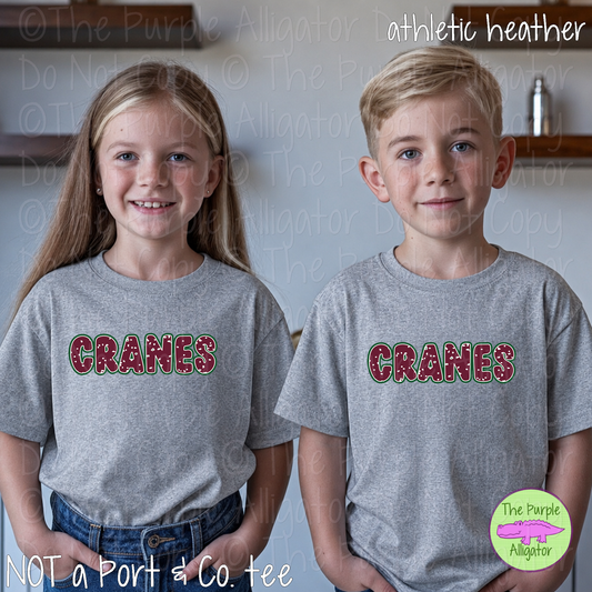 Cranes Mascot Speckles – Custom Elementary School Spirit Wear Mascot Apparel 0726 TPA