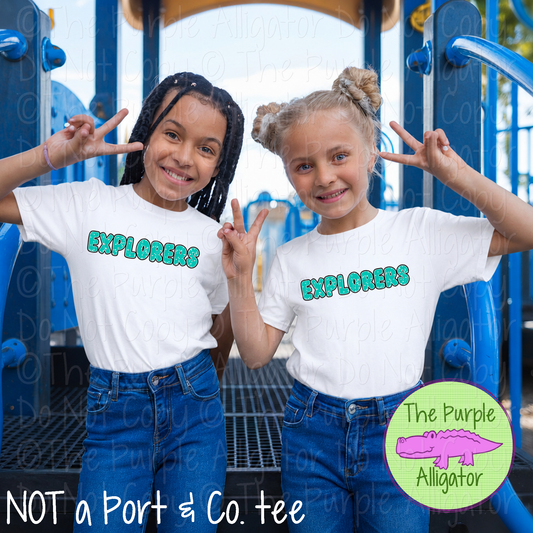 Explorers Mascot Speckles – Custom Elementary School Spirit Wear Mascot Apparel 0726 TPA