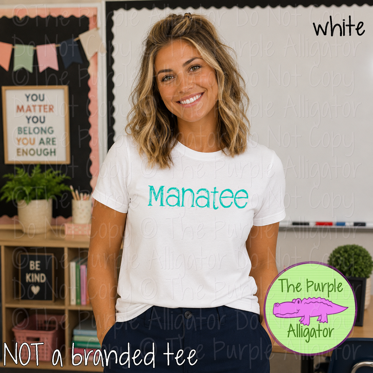 Manatee Distorted - The Grunge Series | Custom Spirit Wear School & Mascot Apparel 0825 TPA