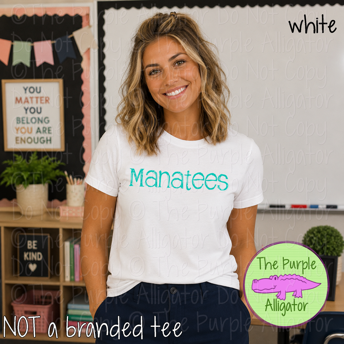 Manatees Distorted - The Grunge Series | Custom Spirit Wear School & Mascot Apparel 0825 TPA