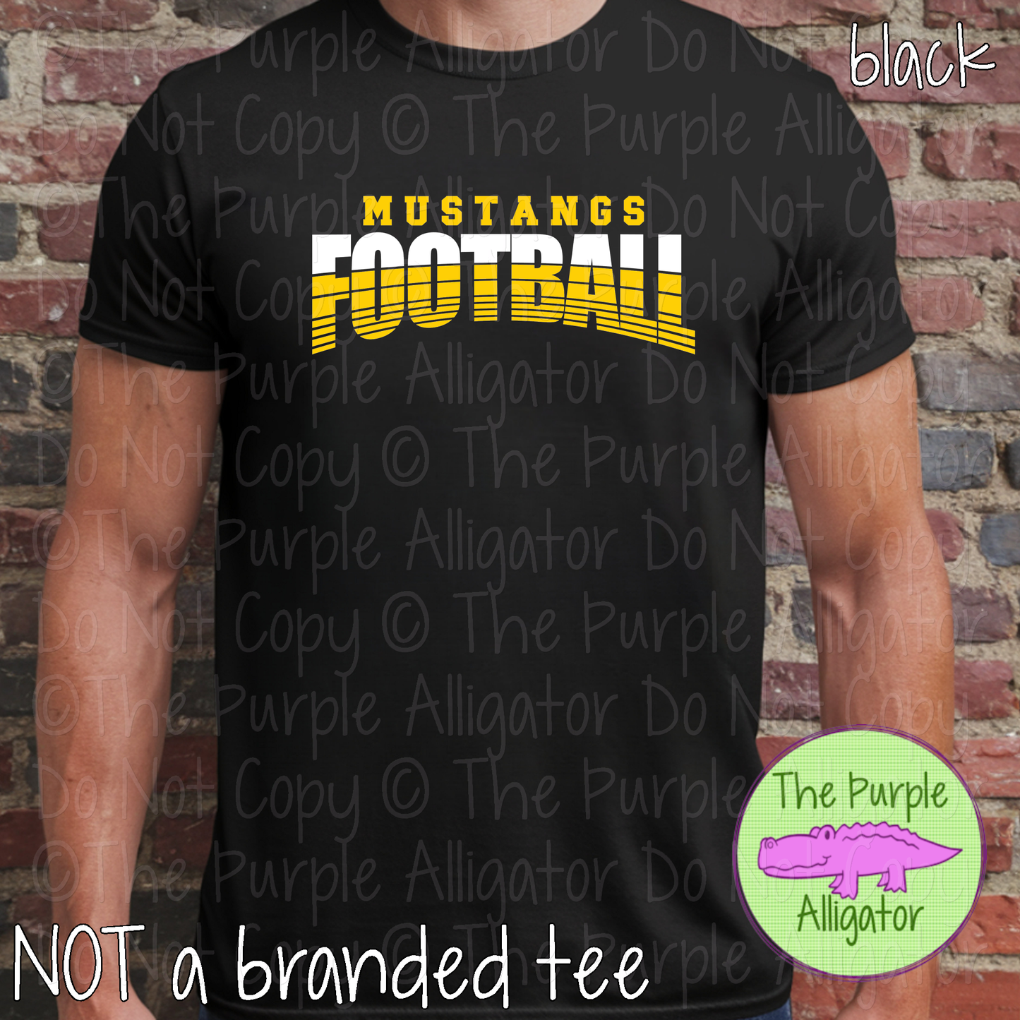 Mustangs Football 41 - Vintage Arch Custom Football Spirit Wear Mascot Apparel 0626 TPA