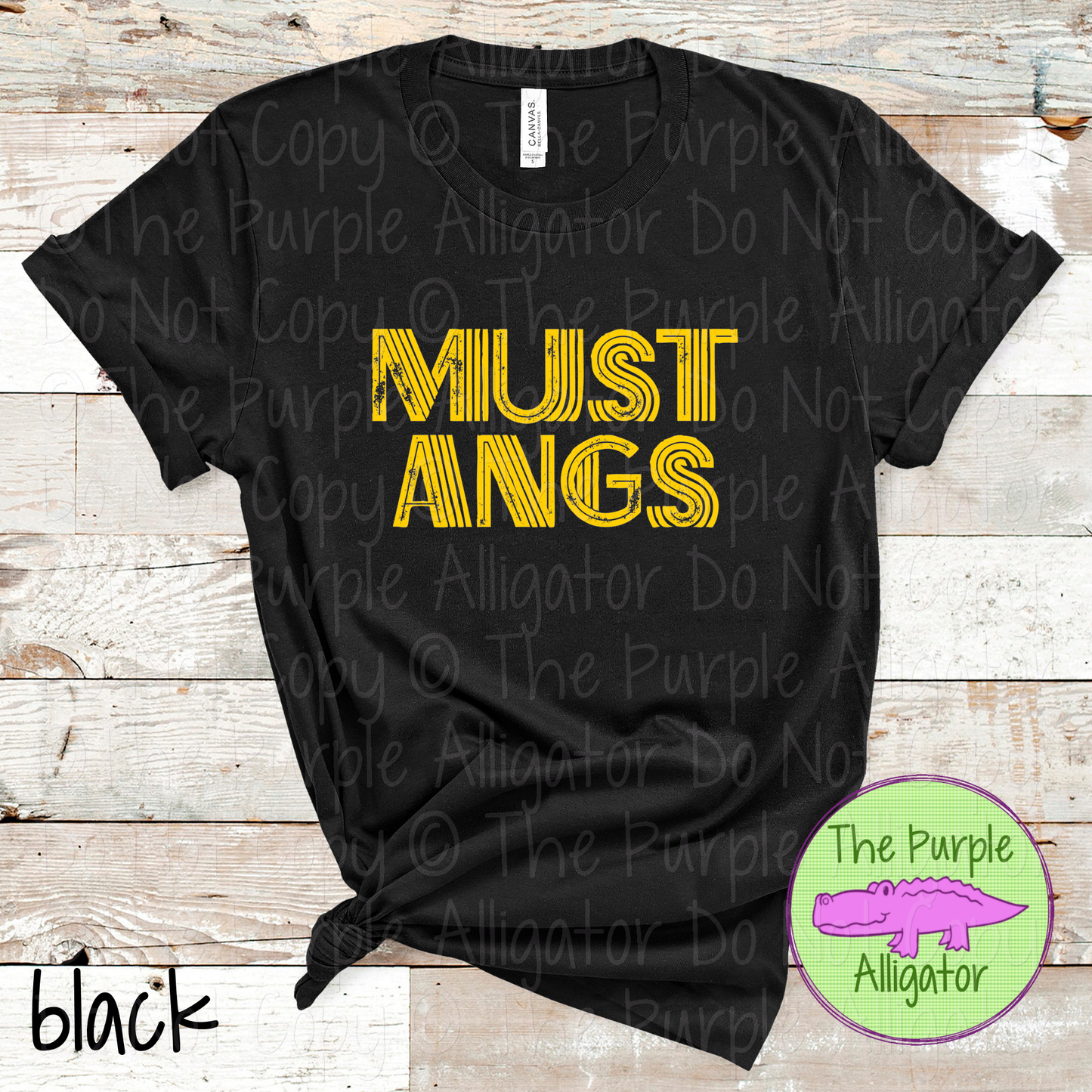 Mustangs Inline Edge - The Grunge Series - Mascot Spirit Wear Distressed Block Athletic Fan Apparel 0824 TPA