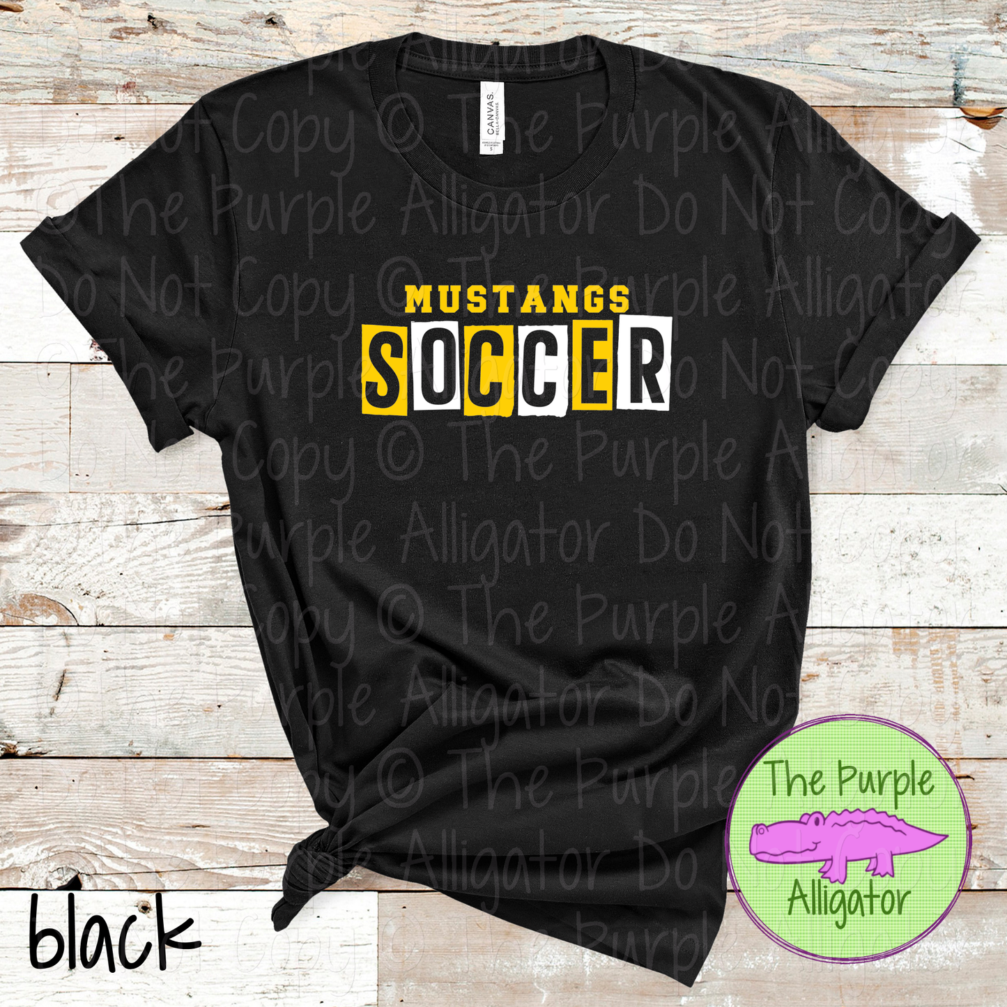 Mustangs Soccer Halftime – The Halftime Series Custom Two-Color Mascot Soccer Spirit Wear 0626 TPA