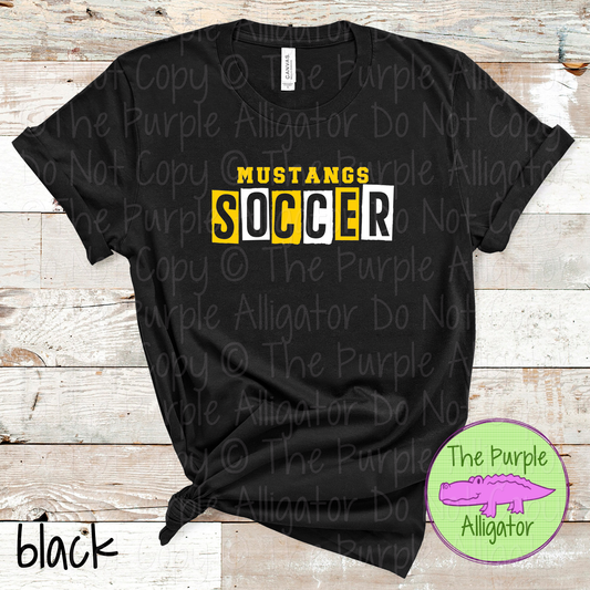 Mustangs Soccer Halftime – The Halftime Series Custom Two-Color Mascot Soccer Spirit Wear 0626 TPA