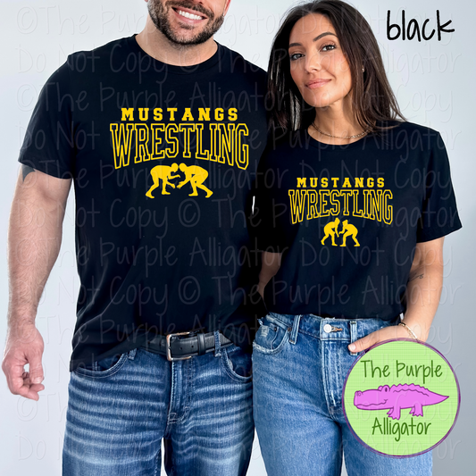 Mustangs Wrestling 7 - Custom Wrestling Team Spirit Wear Mascot Apparel 0626