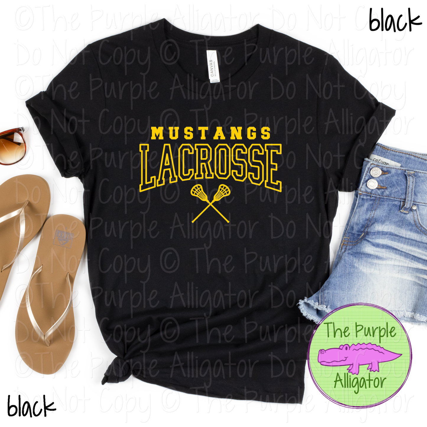 Mustangs Lacrosse 4 - Custom Lacrosse Team Spirit Wear Mascot Apparel 0626 TPA