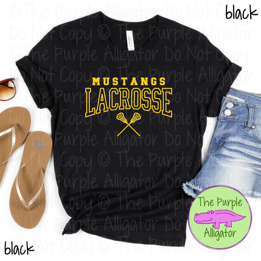 Mustangs Lacrosse 4 - Custom Lacrosse Team Spirit Wear Mascot Apparel 0626 TPA