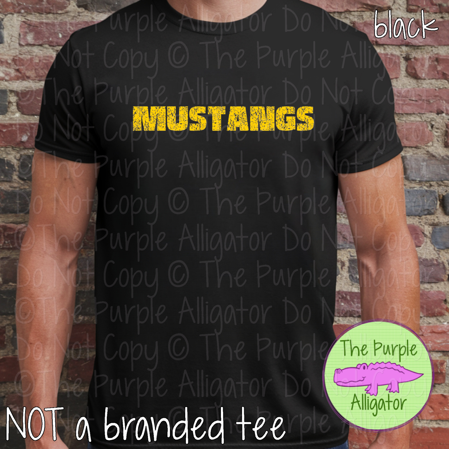 Mustangs Hardline The Grunge Series Distressed Block Athletic Spirit Wear 0326 TPA