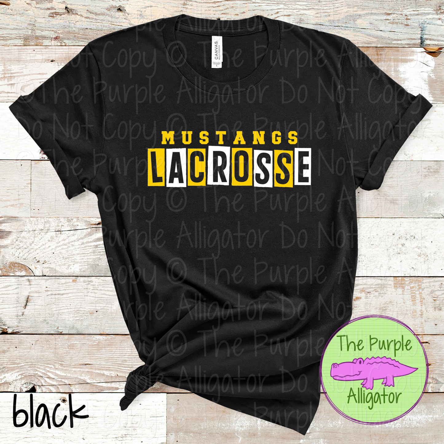 Mustangs Lacrosse Halftime – The Halftime Series Custom Two-Color Mascot Lacrosse Spirit Wear 0626 TPA