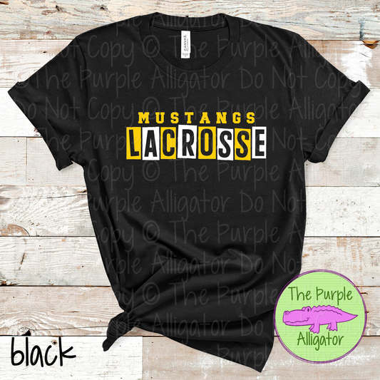 Mustangs Lacrosse Halftime – The Halftime Series Custom Two-Color Mascot Lacrosse Spirit Wear 0626 TPA