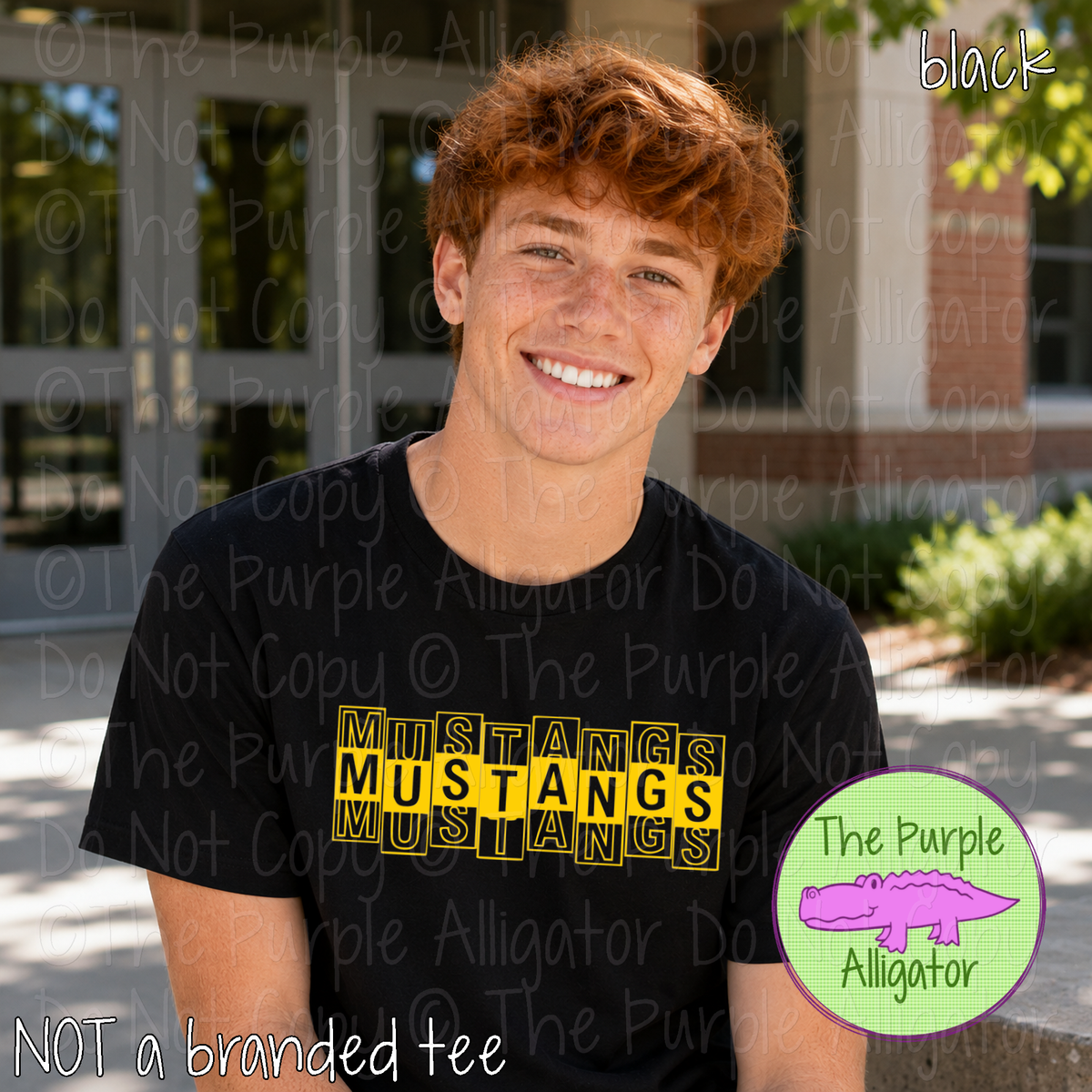 Mustangs Side Step - The Stacked Series – Custom Spirit Wear School & Mascot Apparel 0926 TPA