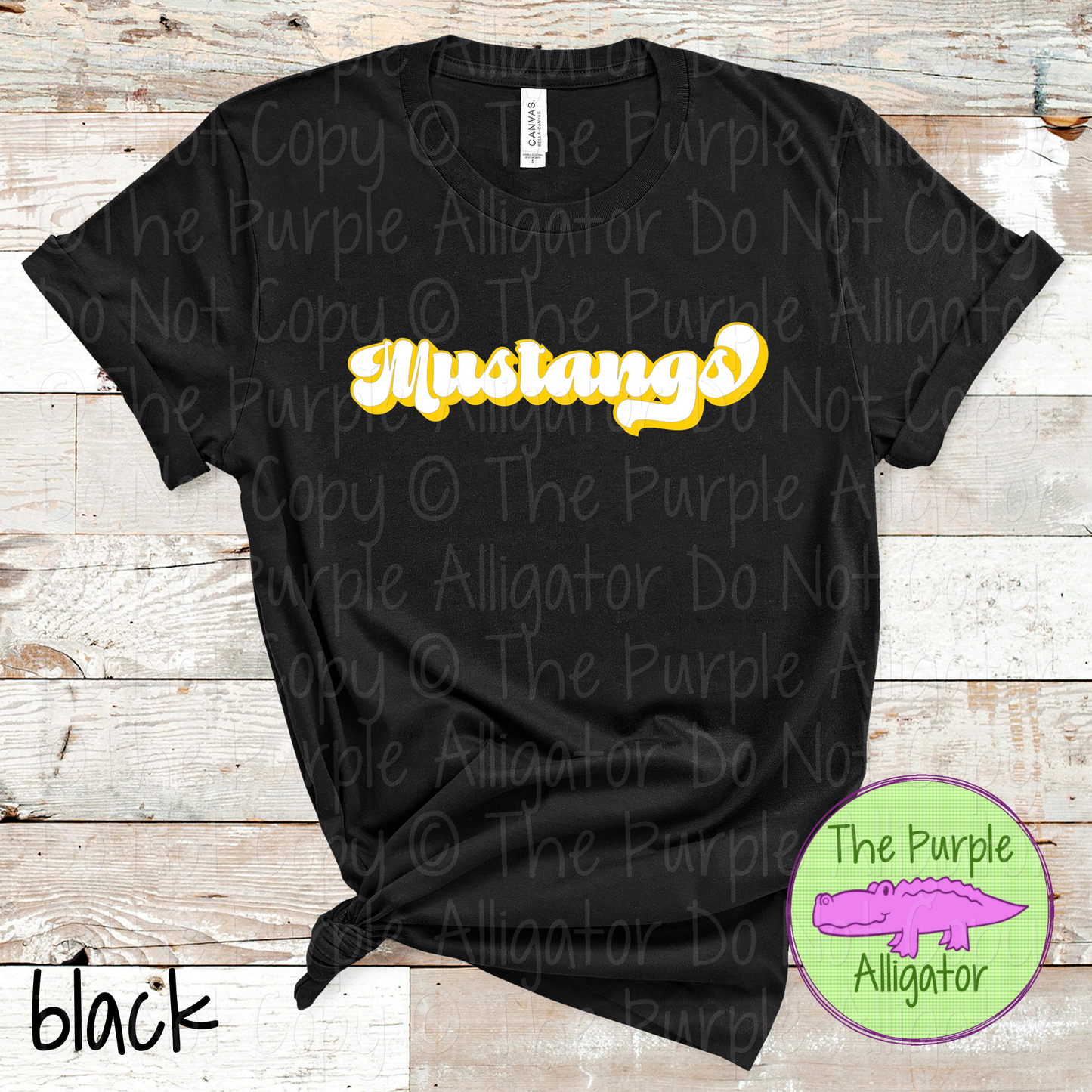 Mustangs Throwback – Custom School & Mascot Spirit Wear Apparel 0826 TPA