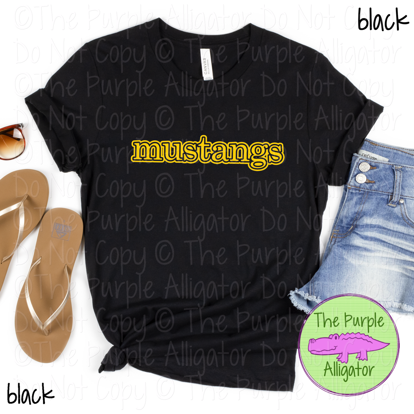 Mustangs Legacy Outline - The Classic Series - Custom School & Mascot Spirit Wear Apparel 0626 TPA