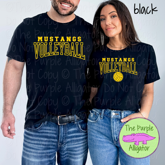 Mustangs Volleyball 49 - Custom Volleyball Spirit Wear Mascot Apparel 0626 TPA