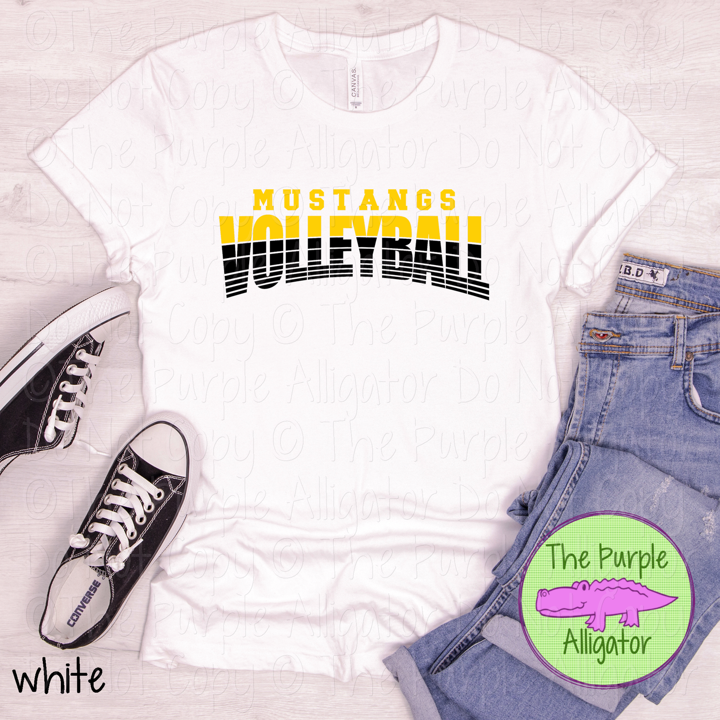 Mustangs Volleyball 38 - Vintage Arch Custom Volleyball Spirit Wear Mascot Apparel 0626 TPA
